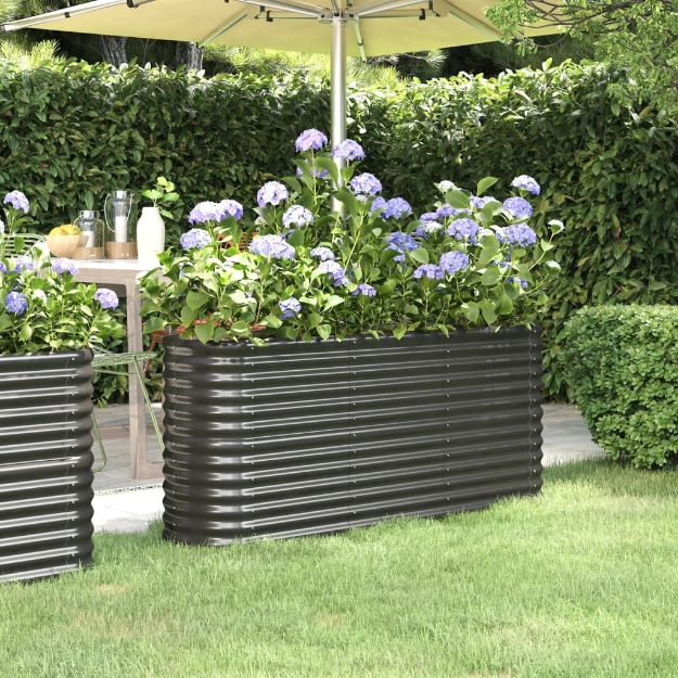 Letto da Giardino in Acciaio a Polvere 152x40x68 cm Antracite