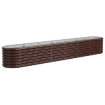 Letto Giardino Acciaio Verniciato a Polvere 260x40x36cm Marrone