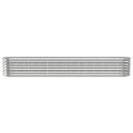 Letto Giardino Acciaio Verniciato a Polvere 260x40x36cm Argento