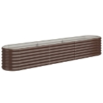 Letto Giardino Acciaio Verniciato a Polvere 224x40x36cm Marrone
