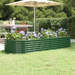 Letto Giardino Acciaio Verniciato a Polvere 224x80x36 cm Verde