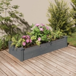 Fioriera Giardino con Fodera Grigia 120x45x25cm Massello Abete