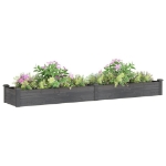 Fioriera Giardino con Fodera Grigia 240x45x25 cm Massello Abete