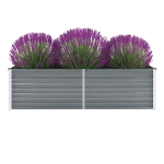 Letto Rialzato Giardino in Acciaio Zincato 160x40x45 cm Grigio