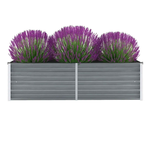 Letto Rialzato Giardino in Acciaio Zincato 160x40x45 cm Grigio