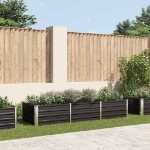 Letto Rialzato Giardino Antracite 240x80x45 cm Acciaio Zincato