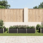 Letto Rialzato Giardino Antracite 240x80x45 cm Acciaio Zincato