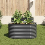 Letto Rialzato Giardino 160x80x81 cm in Acciaio Zincato Grigio