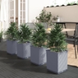 Fioriere 4 pz Grigio Blu 30x30x37 cm in Polipropilene