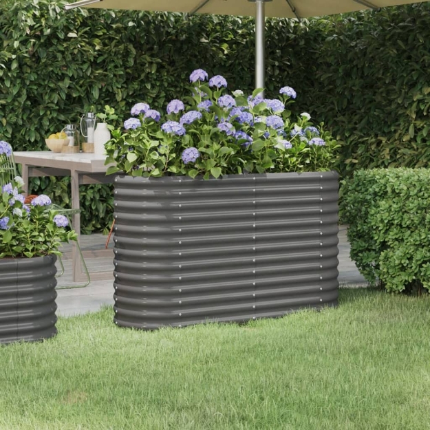 Letto Giardino Acciaio Verniciato a Polvere 114x40x68 cm Grigio