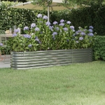 Letto Giardino Acciaio Verniciato a Polvere 224x40x36cm Argento