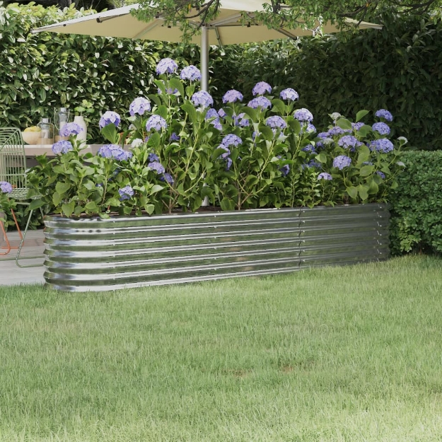 Letto Giardino Acciaio Verniciato a Polvere 224x40x36cm Argento