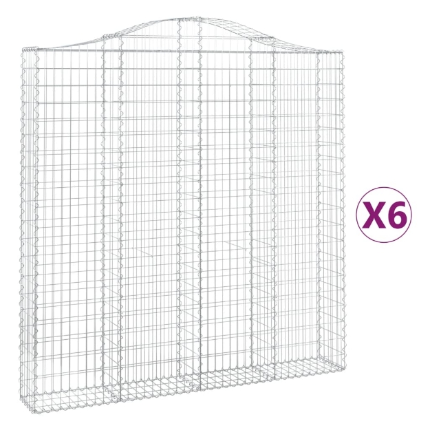 Cesti Gabbioni ad Arco 6 pz 200x30x200/220 cm Ferro Zincato