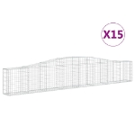 Cesti Gabbioni ad Arco 15 pz 400x30x60/80 cm Ferro Zincato