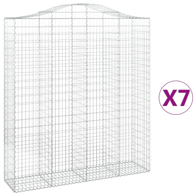 Cesti Gabbioni ad Arco 7 pz 200x50x220/240 cm Ferro Zincato