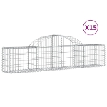 Cesti Gabbioni ad Arco 15 pz 200x30x40/60 cm Ferro Zincato