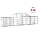 Cesti Gabbioni ad Arco 12 pz 200x30x40/60 cm Ferro Zincato