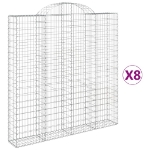 Cesti Gabbioni ad Arco 8 pz 200x30x200/220 cm Ferro Zincato