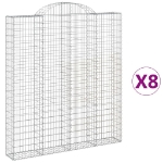 Cesti Gabbioni ad Arco 8 pz 200x30x220/240 cm Ferro Zincato