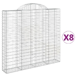 Cesti Gabbioni ad Arco 8 pz 200x30x180/200 cm Ferro Zincato