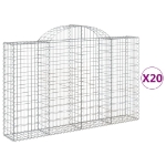 Cesti Gabbioni ad Arco 20 pz 200x30x120/140 cm Ferro Zincato