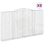 Cesti Gabbioni ad Arco 8 pz 400x30x220/240 cm Ferro Zincato
