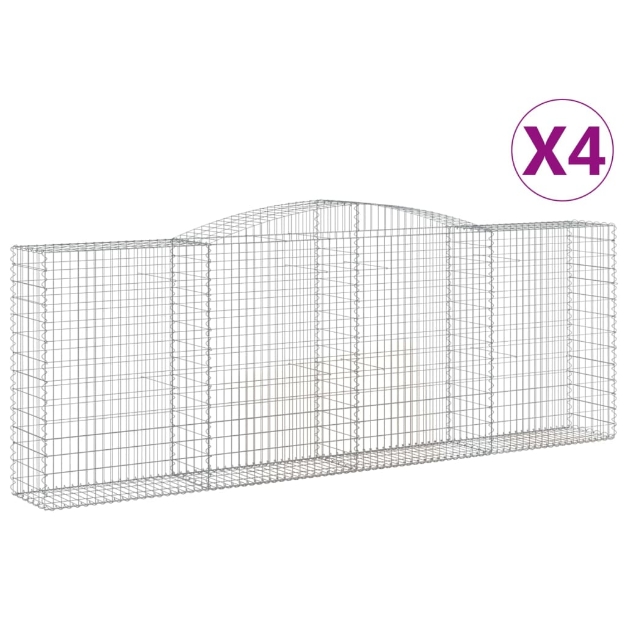Cesti Gabbioni ad Arco 4 pz 400x50x140/160 cm Ferro Zincato