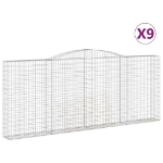 Cesti Gabbioni ad Arco 9 pz 400x30x160/180 cm Ferro Zincato