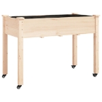Fioriera con Ruote e Fodera 118x59x80cm Legno Massello di Abete