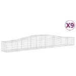 Cesti Gabbioni ad Arco 9 pz 400x50x40/60 cm Ferro Zincato