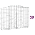 Cesti Gabbioni ad Arco 5 pz 200x30x140/160 cm Ferro Zincato
