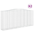 Cesti Gabbioni ad Arco 2 pz 400x50x180/200 cm Ferro Zincato