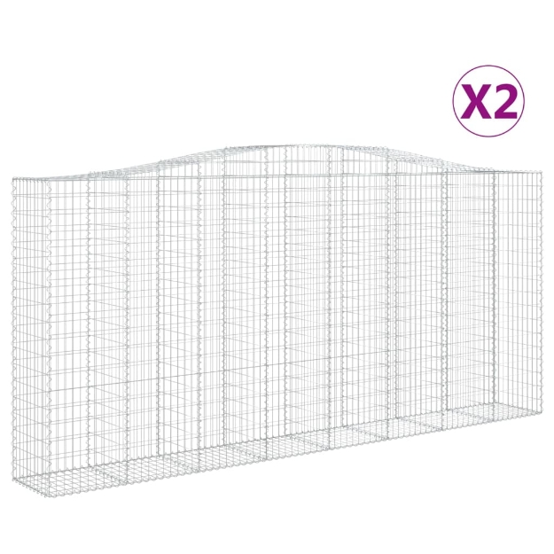 Cesti Gabbioni ad Arco 2 pz 400x50x180/200 cm Ferro Zincato