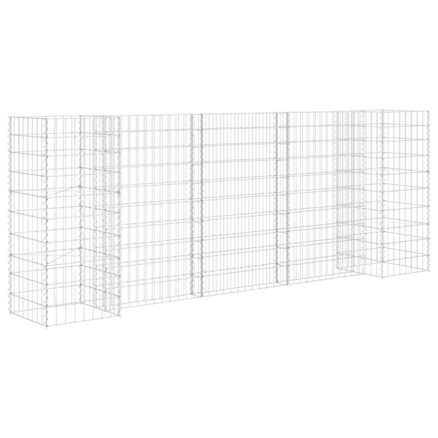 Gabbione Fioriera ad "H" in Filo di Acciaio 260x40x100 cm