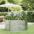 Letto Giardino Acciaio Verniciato Polvere 140x140x68 cm Argento