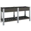 Fioriera Rialzata Giardino con Ripiano Grigia 175x50x75 cm WPC