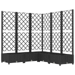 Fioriera da Giardino con Graticcio Nero 120x120x121,5 cm in PP