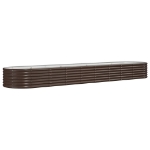 Letto Giardino Acciaio Verniciato a Polvere 368x80x36cm Marrone