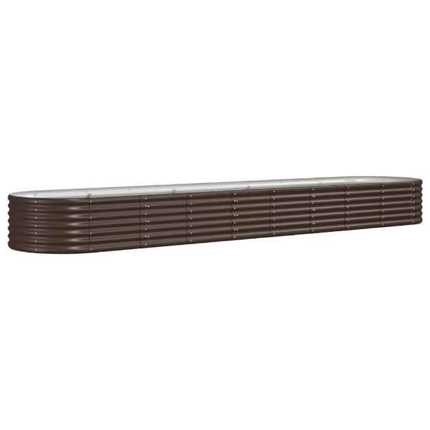 Letto Giardino Acciaio Verniciato a Polvere 368x80x36cm Marrone