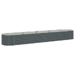 Letto Rialzato Giardino 400x80x44 cm in Acciaio Zincato Grigio