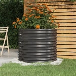 Vaso Giardino Acciaio Verniciato Polvere 80x80x68 cm Antracite