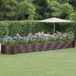 Letto Giardino Acciaio Vernice a Polvere 584x140x68 cm Marrone
