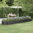Letto da Giardino in Acciaio a Polvere 396x100x36 cm Antracite