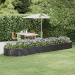 Letto da Giardino in Acciaio a Polvere 396x100x36 cm Antracite