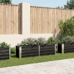 Letto Rialzato Giardino Antracite 160x40x45 cm Acciaio Zincato