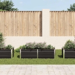 Letto Rialzato Giardino Antracite 160x40x45 cm Acciaio Zincato