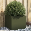 Fioriera da Giardino Verde Oliva 32x30x29 cm in Acciaio