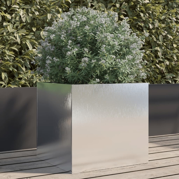 Fioriera Argento 42x40x39 cm in Acciaio Inox