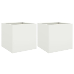 Fioriere 2 pz Bianche 49x47x46 cm in Acciaio