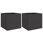 Fioriere 2 pz Nere 49x47x46 cm in Acciaio